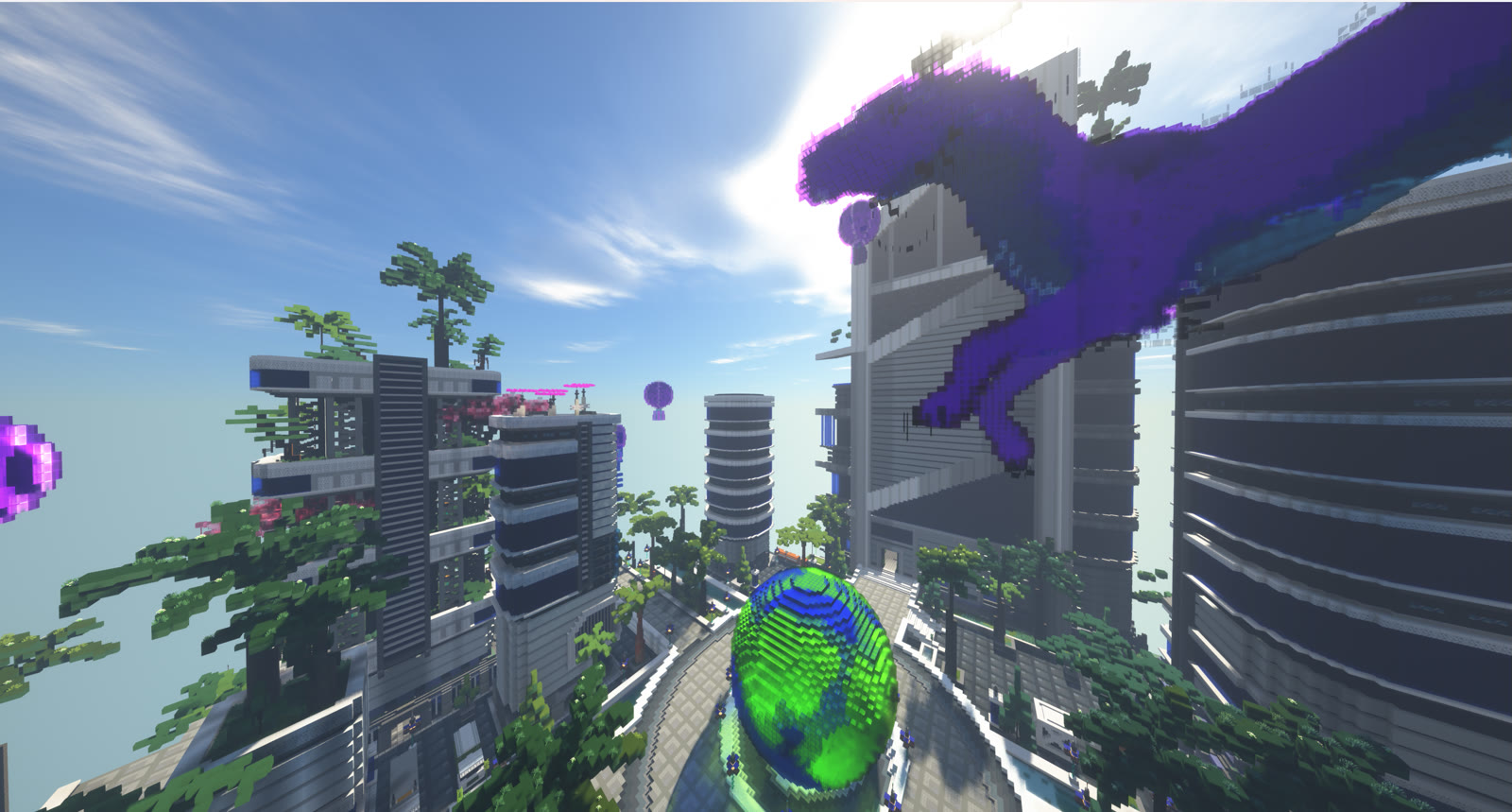 Custom-Stadt mit Wolkenkratzern auf BlockariaPrime