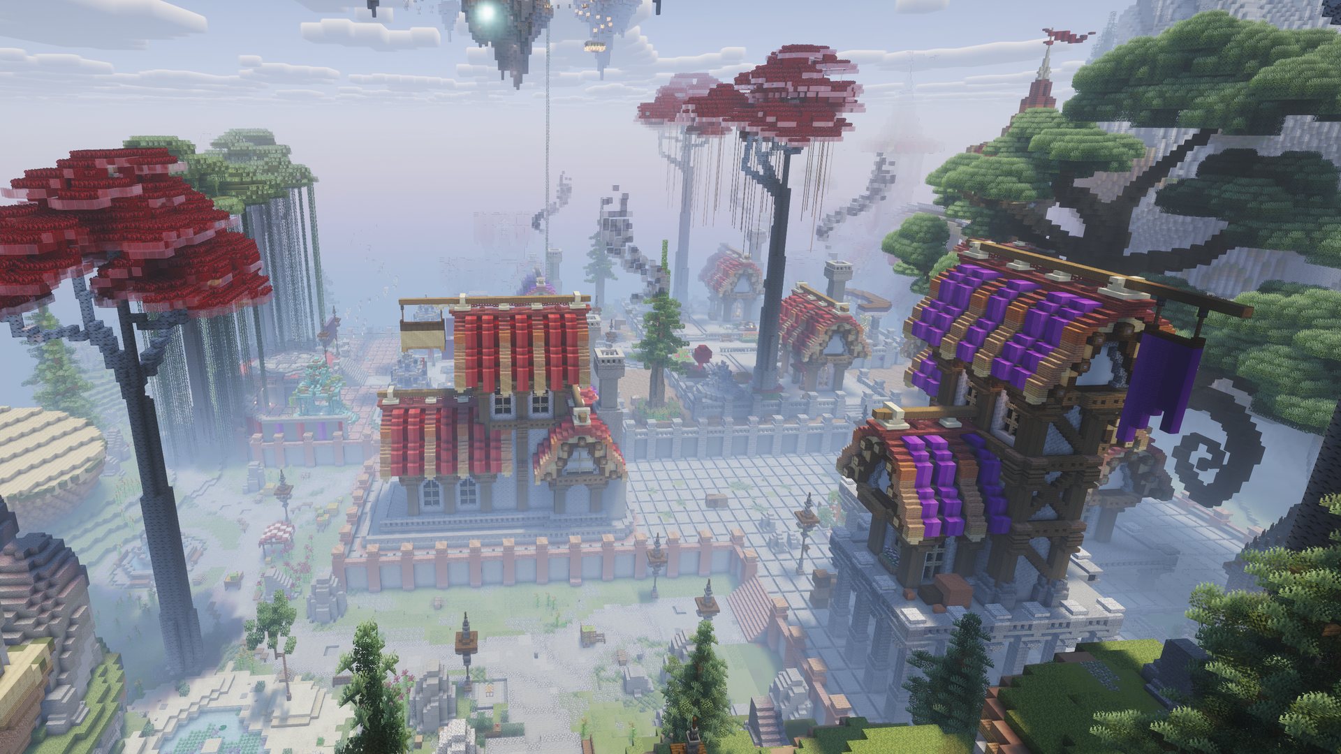 Spawn auf dem Minecraft CityBuild Server BlockariaPrime von oben